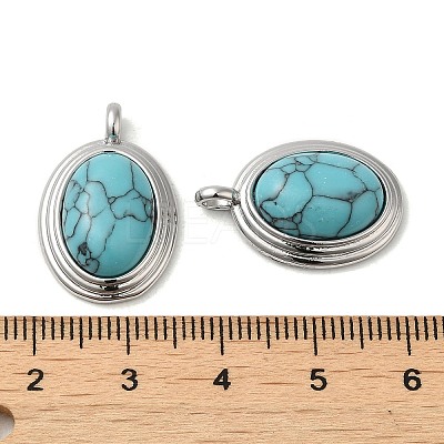 Synthetic Turquoise Pendants KK-M270-41P-03-1