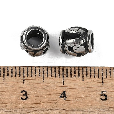 304 Stainless Steel European Beads STAS-C108-09B-AS-1