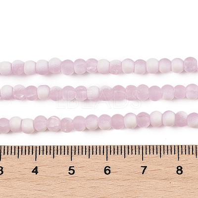 Frosted Crackle Glass Beads Strands GLAA-U001-4mm-M03-1