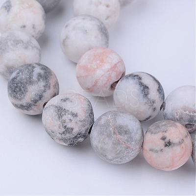 Natural Zebra Jasper Beads Strands G-Q462-6mm-03-1