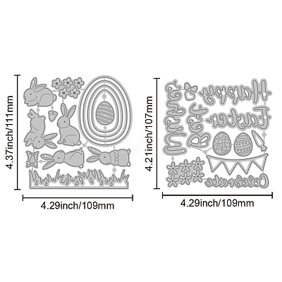 Easter Theme Carbon Steel Cutting Dies Stencils DIY-WH0309-3445-1