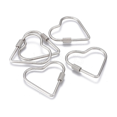 Non-Tarnish 304 Stainless Steel Screw Carabiner Lock Charms ZIRC-F255-059P-1