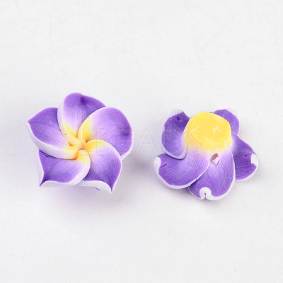 Handmade Polymer Clay 3D Flower Plumeria Beads CLAY-Q192-12mm-M-1