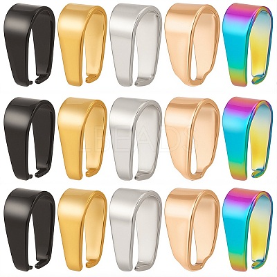50Pcs 5 Colors 304 Stainless Steel Snap on Bails STAS-SC0005-57-1
