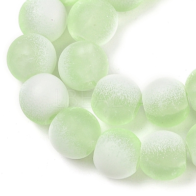 Frosted Crackle Glass Beads Strands GLAA-U001-6mm-M09-1