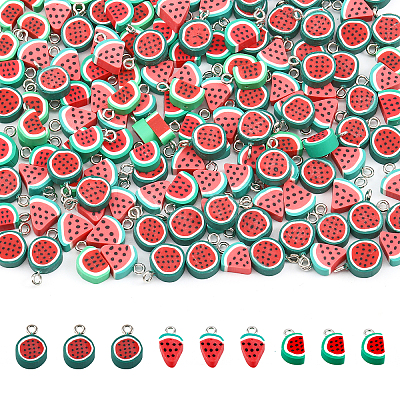 150Pcs 3 Style Handmade Polymer Clay Pendants PORC-CA0001-09-1
