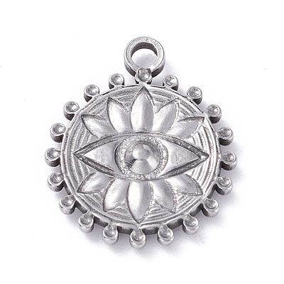 Tarnish Resistant 304 Stainless Steel Pendant Rhinestone Cabochons STAS-P288-13P-1