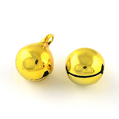 PVD Vacuum Plating Brass Bell Charms Pendants X-KKB-R002-8mm-M-1