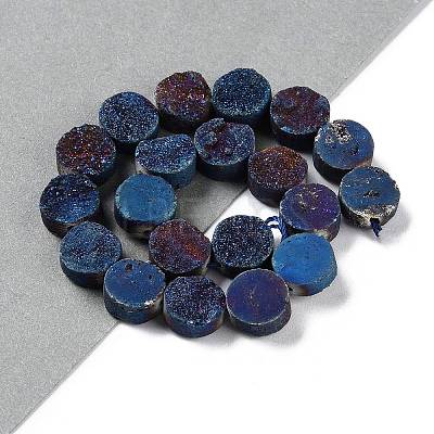 Electroplated Natural Druzy Agate Beads Strands G-M433-01B-1