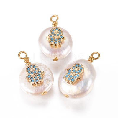 Natural Cultured Freshwater Pearl Pendants PEAR-I005-13B-1