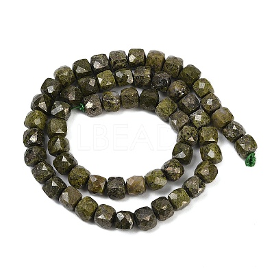 Natural Epidote with Pyrite Beads Strands G-H078-C41-6mm-1