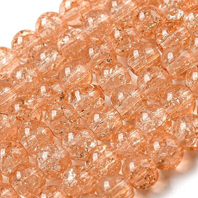 Spray Painted Crackle Glass Beads Strands CCG-Q001-6mm-05-1