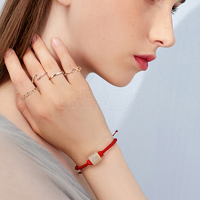 2 Sets 2 Styles Plastic Imitation Pearl Open Cuff Rings Set RJEW-AN0001-07-1