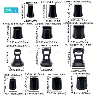 13 Pairs 13 Style PVC High Heel Stoppers Protector AJEW-GF0005-22B-1