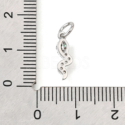 Brass Micro Pave Cubic Zirconia Pendants KK-V007-007P-03-1-1
