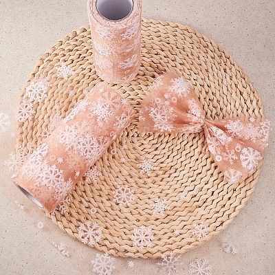 Snowflake Deco Mesh Ribbons OCOR-P010-G03-1