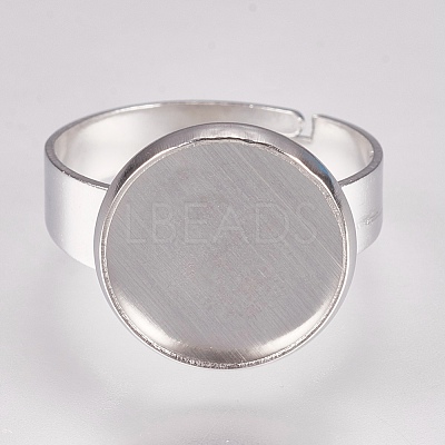 Tarnish Resistant 304 Stainless Steel Pad Ring Settings X-STAS-G173-19P-12mm-1