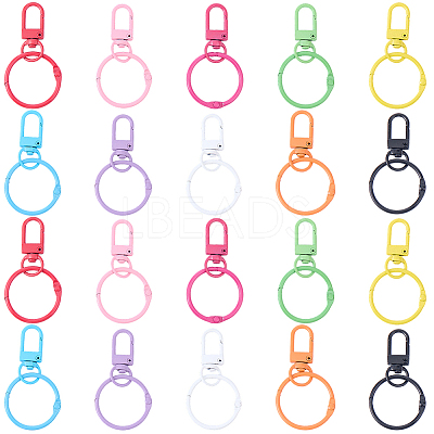 20Pcs 10 Colors Spray Painted Zinc Alloy Swivel Clasps FIND-SP0005-53-1
