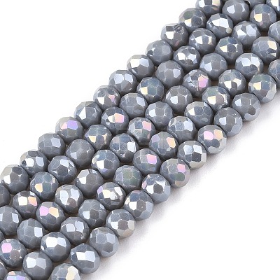 Electroplate Glass Beads Strands EGLA-A044-P4mm-B10-1