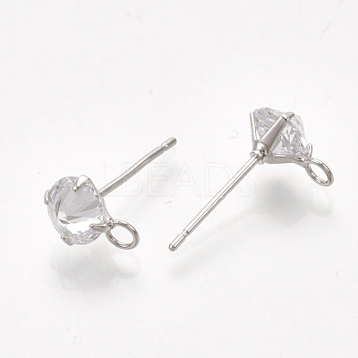 Brass Stud Earring Findings X-KK-T035-123P-1