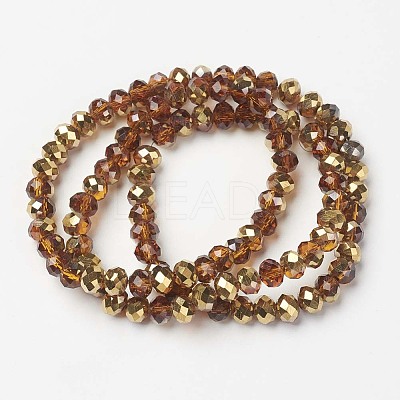 Electroplate Transparent Glass Beads Strands EGLA-A034-T4mm-O12-1