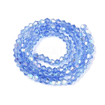 AB Color Plated Transparent Glass Beads Strands GLAA-G127-01-01P-1