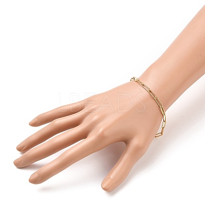 304 Stainless Steel Paperclip Chain Bracelets X-BJEW-JB05514-1