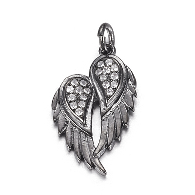 Brass Micro Pave Cubic Zirconia Pendants ZIRC-P060-23-1