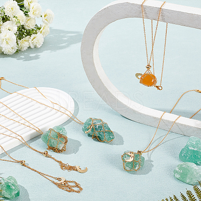 6Pcs Crystal Cage Holder Necklace NJEW-AB00036-1