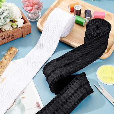 2Pcs 2 Colors Nylon Elastic Ribbon EC-CA0001-01-1