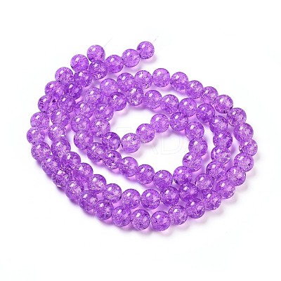 Spray Painted Crackle Glass Beads Strands CCG-Q001-10mm-12-1