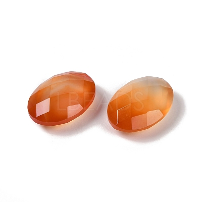 Natural Orange Red Agate(Dyed & Heated) Cabochons G-O175-15C-02-1