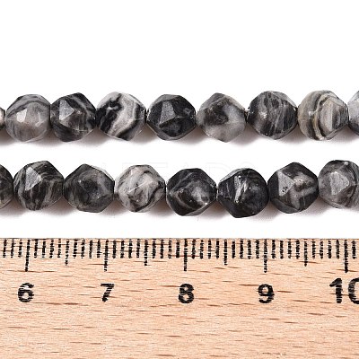 Natural Map Stone/Picasso Stone Beads Strands G-T138-214-1
