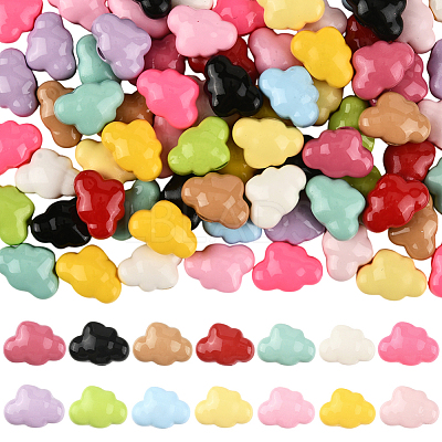84Pcs 14 Colors Baking Paint Opaque Acrylic Beads FIND-SC0020-83-1