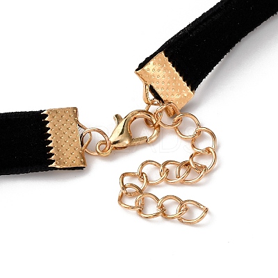 Alloy & Velvet Heart Pendant Choker Necklaces for Women WGC7319-04-1