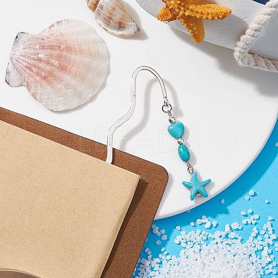 3Pcs 3 Styles Zinc Alloy Wavy Bookmarks AJEW-JK00297-1