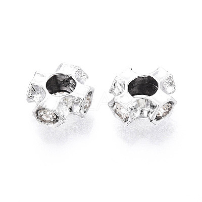 Alloy Rhinestone European Beads FIND-N009-04P-1