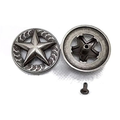 Antique Silver Alloy Buttons BUTT-WH20002-02M-AS-1