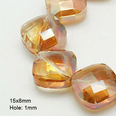 Electroplate Glass Beads Strands EGLA-D029-8-1
