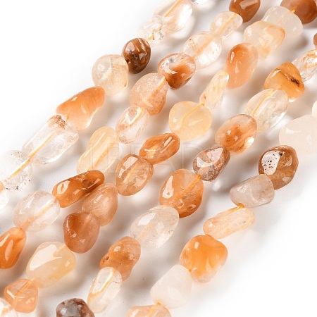 Natural Yellow Quartz Beads Strands G-P497-01C-45-1