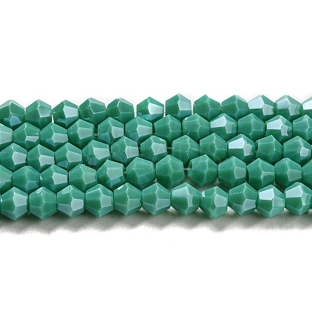 Opaque Solid Color Electroplate Glass Beads Strands GLAA-F029-P4mm-C07-1