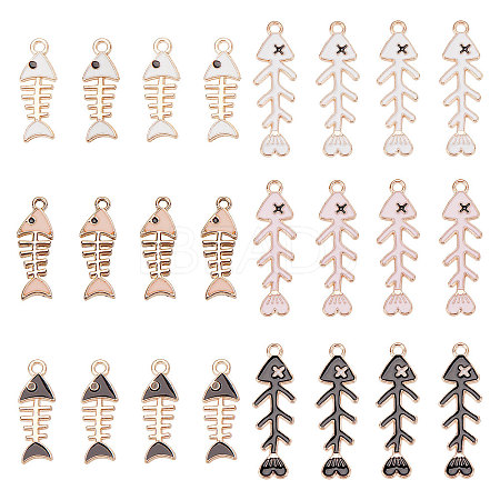 SUNNYCLUE 48Pcs 6 Style Alloy Pendants ENAM-SC0003-29-1