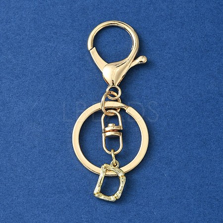 Alloy Initial Letter Charm Keychains KEYC-YW00006-04-1
