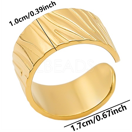 Minimalist 304 Stainless Steel Wide Band Cuff Open Rings for Women YZ5723-2-1