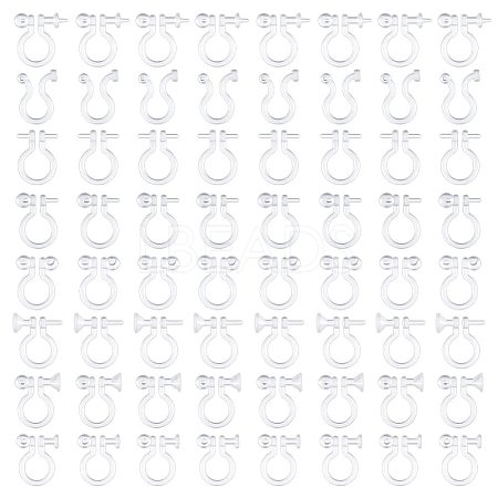 ARRICRAFT 80Pcs 8 Style Resin Clip-on Earring Findings FIND-AR0002-49-1