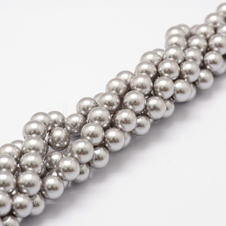Shell Pearl Beads Strands X-BSHE-L026-05-8mm-1