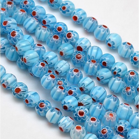 Round Millefiori Glass Beads Strands X-LK-P002-04-1