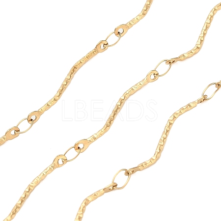 304 Stainless Steel Wavy Bar Link Chains CHS-H116-01M-G-1