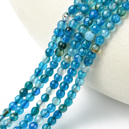 Natural Stripe Agate Beads Strands G-G581-4mm-05-1