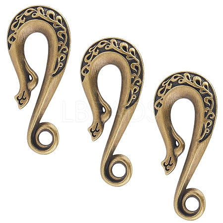 3Pcs Alloy S-Hook Clasps FIND-CP0003-47AB-1